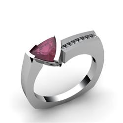 Genuine 1.08 ctw Ruby  Euro Shank & Diamond Ring 14kt White or Yellow Gold 5.37g