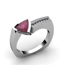 Genuine 1.08 ctw Ruby  Euro Shank & Diamond Ring 10kt White or Yellow Gold 4.85g