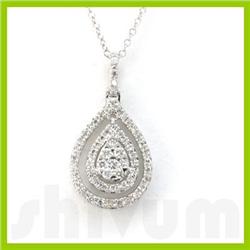 Genuine 0.33 ctw 14k White Gold Necklace 18" 3.10g