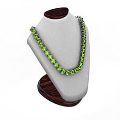 Peridot 18.72 ctw Round Necklace 18kt W/Y Gold