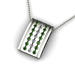 Genuine 0.78 ctw Emerald & Diamond Pendant 14kt White or Yellow Gold 5.04g