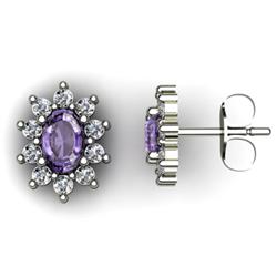 Genuine 3.24 ctw Tanzanite & Diamond Earring 10ktWhite or Yellow Gold 4.98g