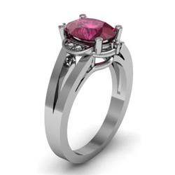 Genuine 1.61 ctw Ruby & Diamond Ring White or Yellow Gold 10kt 5.30g