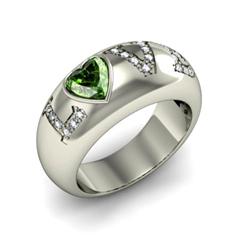 Genuine 0.74 ctw Green Tourmaline & Diamond Ring 14kt White or Yellow Gold 9g