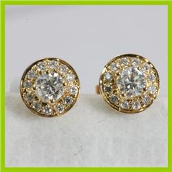 Genuine 0.45 ctw Diamond Earring 18kt Gold-Yellow