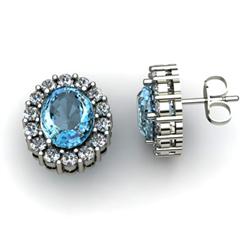 Genuine 3.74 ctw Topaz & Diamond Earring 14kt White or Yellow Gold 4.98g