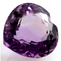 Natural Amethyst Heart Cut 15x15mm estimated 1 pc per lot 11.01ctw