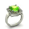 Image 1 : Genuine 4.08 ctw Peridot & Diamond Ring White or Yellow Gold 10kt 4.3g