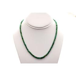 Natural Emerald Round  Beads Necklace w/brass clasp