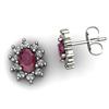 Image 1 : Genuine 3.64 ctw Ruby & Diamond Earring 10ktWhite or Yellow Gold 4.98g