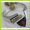 Image 2 : Genuine 1.99 ctw Garnet & Diamond Ring 14KT White Gold