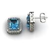 Image 1 : Genuine 3.10 ctw Aqua Marine & Diamond Earring 14kt White or Yellow Gold 3.25g