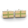 Image 1 : Genuine 1.30 ctw Peridot Cufflink 14kt W/Y Gold 6.15g
