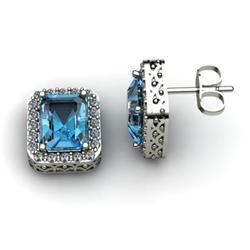 Genuine 5.10 ctw Topaz & Diamond Earring 14kt White or Yellow Gold 3.25g