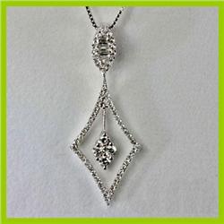 Geniune 1.21 ctw Diamond Pendant 18kt Gold-White