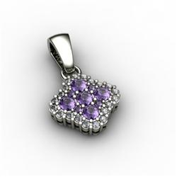 Genuine 0.66 ctw Tanzanite & Diamond Pendant 10kt W/Y Gold 10kt 2.5g