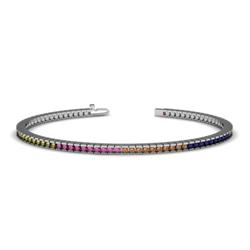 4.90 ctw Multi Color Sapphire  Rainbow Bracelet  14kt