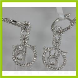 Genuine  0.67 ctw Diamond Earring 18KT White  Gold