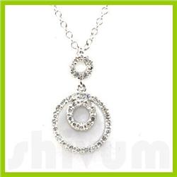 Genuine 0.13 ctw 14k White Gold Necklace 16" 1.82g