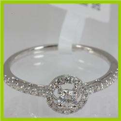 Genuine  0.33 ctw Diamond Ring 18KT White Gold