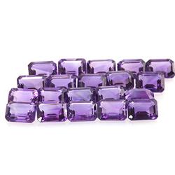 Natural Amethyst Emerald Cut 6x8mm estimated 31 pc per lot 45.82ctw