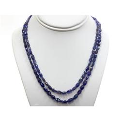 Tanzanite pillet beads 2 rows 147.80 ctw Necklace