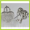 Image 1 : Genuine 1.14 ctw Heart Design Diamond Earring 18kt Gold-White