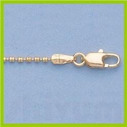 Genuine 16" 14kt Italian Gold-Yellow or White 1.3mm, Double Bead Chain :3.8gr