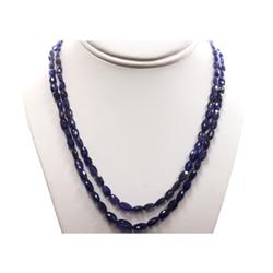 Tanzanite pillet beads 2 rows 176.0 ctw Necklace