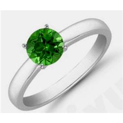 Green Tourmaline 3.0 ctw Solitaire Ring 14kt W/Y  Gold