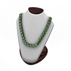 Green Tourmaline 17.28 ctw Round Necklace 14kt W/Y Gold