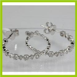 Genuine  0.58 ctw Diamond Earring 18KT White Gold