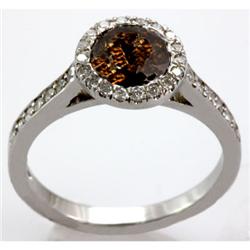 Genuine 0.28 ctw Chocolate Diamond Ring 14kt W/Y Gold 3.28g RS 6.5