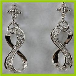 Genuine 0.410 ctw Diamond Earring 18kt Gold-White