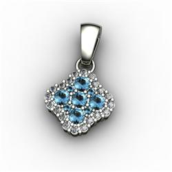 Genuine 0.52 ctw Topaz & Diamond Pendant 10kt W/Y Gold 10kt 2.5g