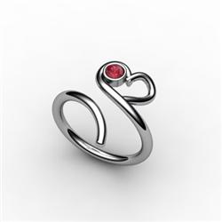 Ruby 0.15 ctw Heart Design Ring 18kt W/Y Gold