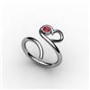 Image 1 : Ruby 0.15 ctw Heart Design Ring 18kt W/Y Gold