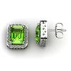 Image 1 : Genuine 3.70 Xctw Peridot & Diamond Earring 14kt White or Yellow Gold 3.25g