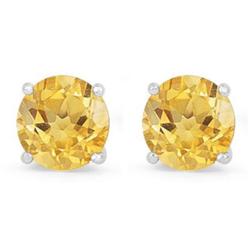 Genuine 1.40 ctw Citrine Stud Earring 14kt Yellow or White Gold 0.86g