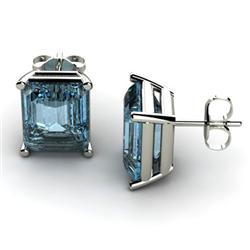 Genuine 6.80 ctw Topaz Earring 14ktWhite or Yellow Gold 3.2g