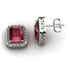 Genuine 3.70 ctw Garnet & Diamond Earring 14kt White or Yellow Gold 3.25g