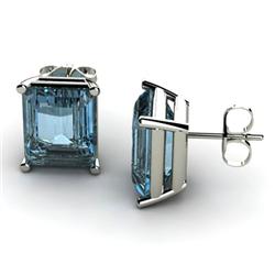 Genuine 9.50 ctw Aqua Marine Earring 14ktWhite or Yellow Gold 4g