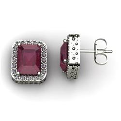 Genuine 3.50 ctw Ruby & Diamond Earring 14kt White or Yellow Gold 3.25g