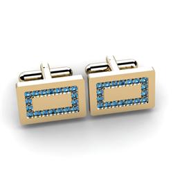 Genuine 1.44 ctw Topaz Cufflink 14kt W/Y Gold 6.15g