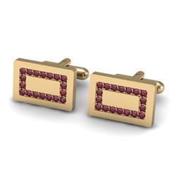 Genuine 1.80 ctw Ruby Cufflink 14kt W/Y Gold 6.15g