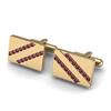 Image 1 : Genuine 1.40 ctw Ruby Cufflink 14kt W/Y Gold 6.15g