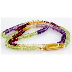 Natural Multi Precious Stones 52.72 ctw with brass clasp