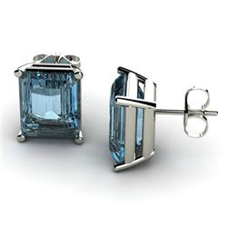 Genuine 6.0 ctw Aqua Marine Earring 14ktWhite or Yellow Gold 3.5g