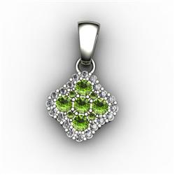 Genuine 0.59 ctw Peridot & Diamond Pendant 14kt W/Y Gold 14kt 2.75g