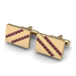 Genuine 1.40 ctw Ruby Cufflink 14kt W/Y Gold 6.15g